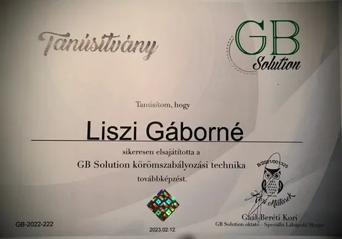 GB Solution tanúsítvány: Körömszabályozási technika